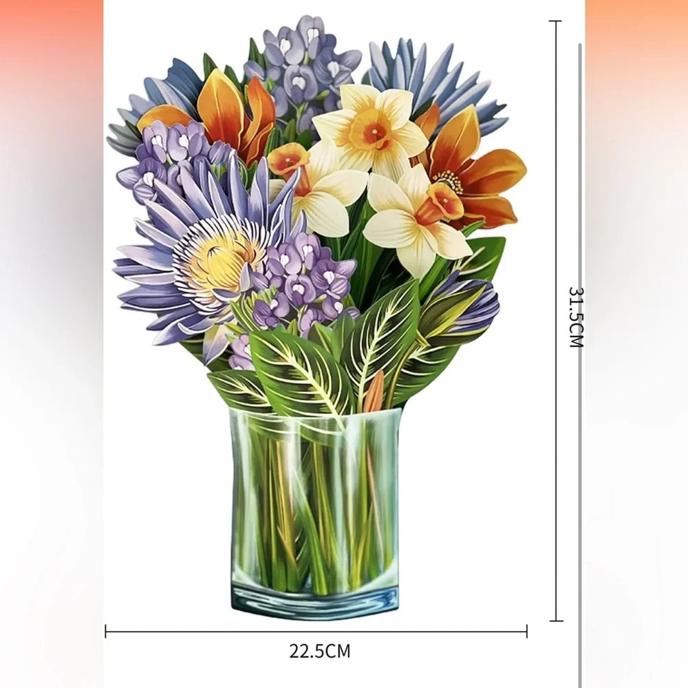 X6 Six Pop-up Flower Bouquet Greeting Cards  Card FreshCut LovePop Birthday